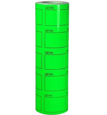 Ценник самоклеящийся цветной 50x40мм  зеленый  180 шт. (х100)