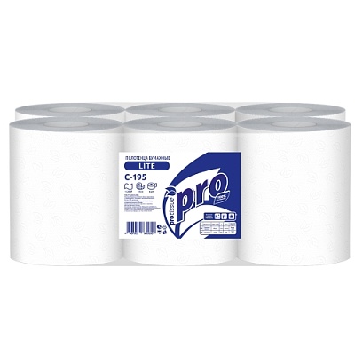 Полотенце бумажное в рулоне на втулке метраж PRO Tissue, 275м 1 слойные, центральная вытяжка, M2 С195 (х1/6) [упаковка]